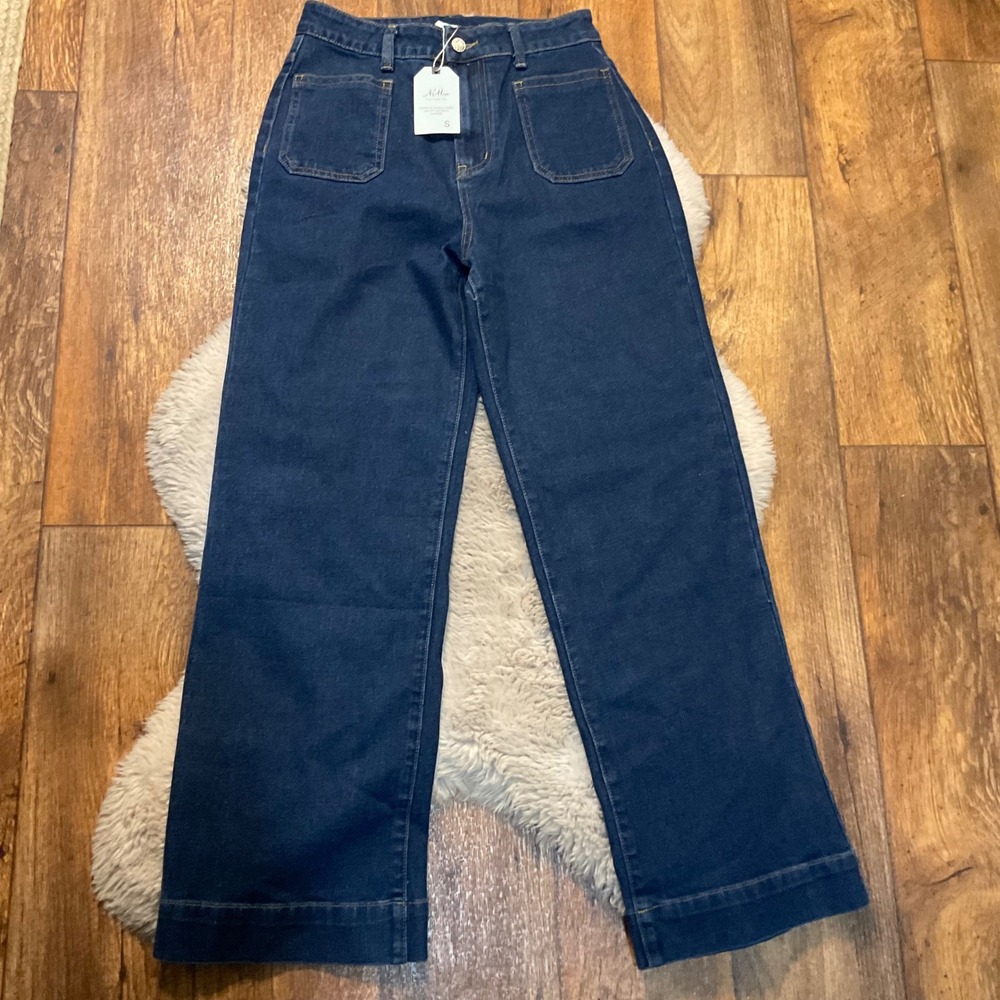 NiMin Clothing‎ Co Jeans Size Small 27 Dark Wash Wide Bootcut Denim Womens